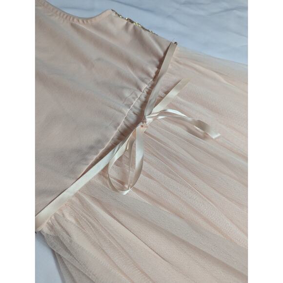 Lilt Tulle Sequin Gold Pink Flower Girl Formal Sleeveless Dress Girls Size 12 - Picture 4 of 8